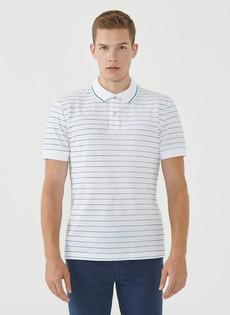 Striped Polo Shirt White via Shop Like You Give a Damn