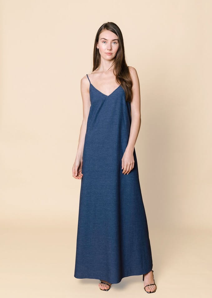 A strap dress which can be used as an ethical wardrobe essential to create more outfits