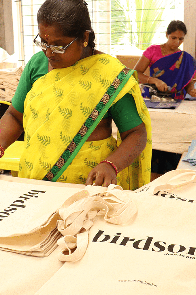 Birdsong organic cotton tote bag