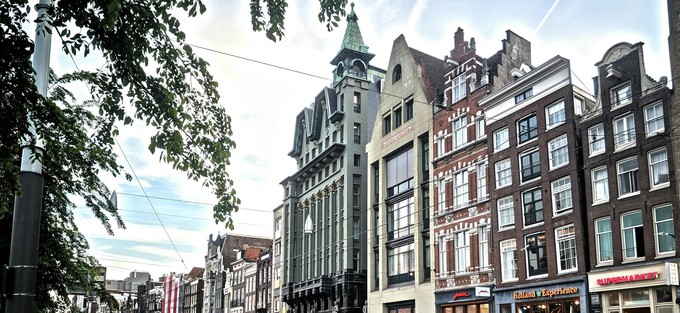 Buildings and stores in Amsterdam