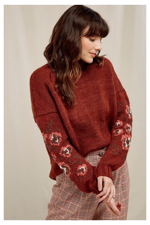 Flower Jacquard jumper - Sustainable autumn clothes