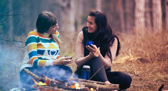 Friends at a sustainable event