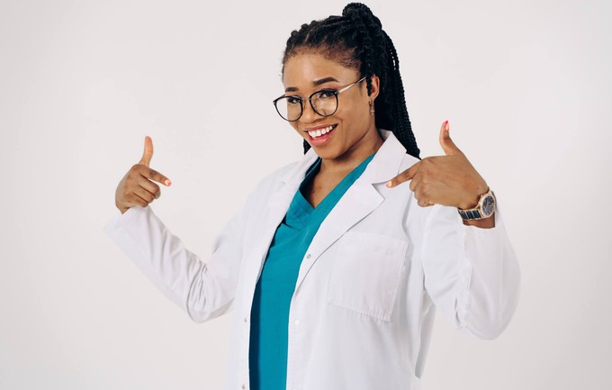 Someone wearing a lab coat like during the enclothed cognition experiment