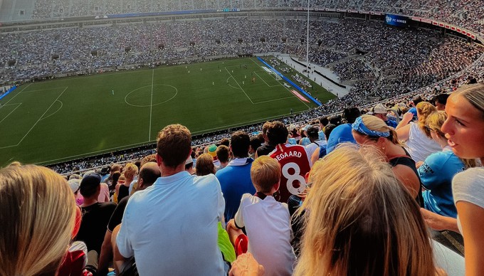 Stadium filled with sports fans