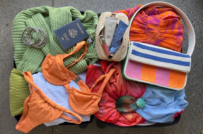 Suitcase of someone being sustainable with their clothes in summer