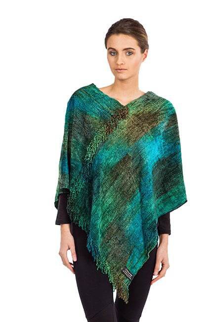 Sustainable poncho to be worn to style a dress in a different way