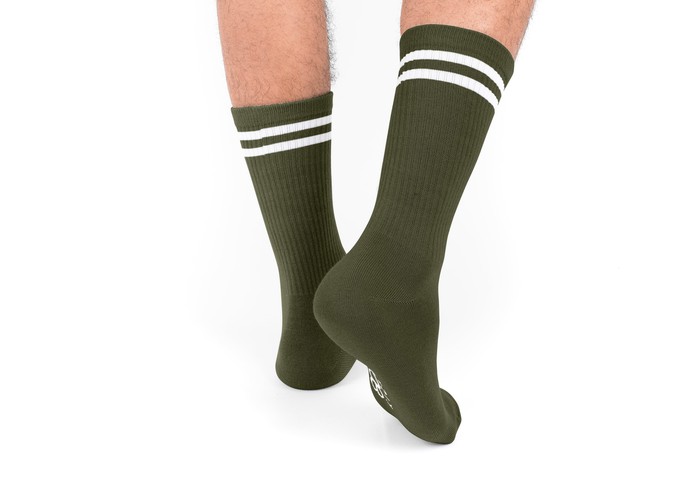 Striped Hemp Socks in Dark Green from 8000kicks