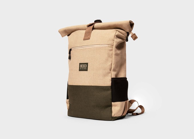 Everyday Hemp Backpack in Beige and Green from 8000kicks