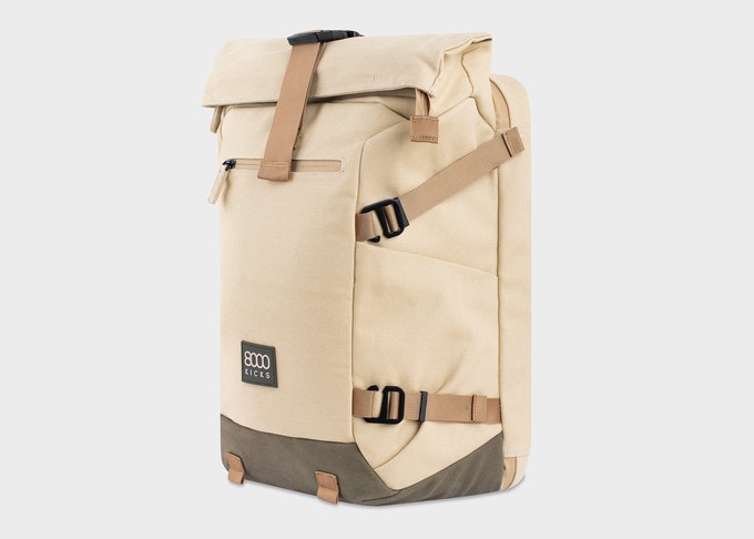Nomad Hemp Rolltop Backpack in Beige and Green from 8000kicks