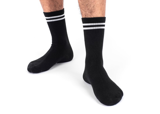 Striped Hemp Socks in Black from 8000kicks
