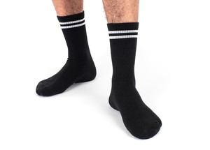 Striped Hemp Socks in Black from 8000kicks