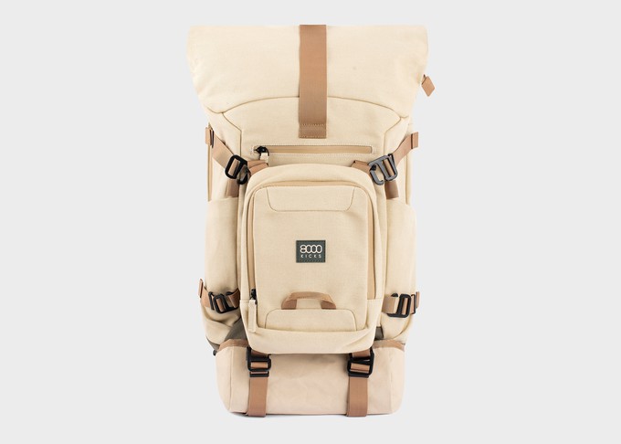 Nomad Hemp Rolltop Backpack in Beige and Green from 8000kicks
