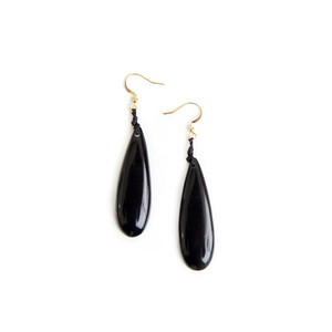 Tagua Teardrop Earrings in Blue, Orange, Black from Abury