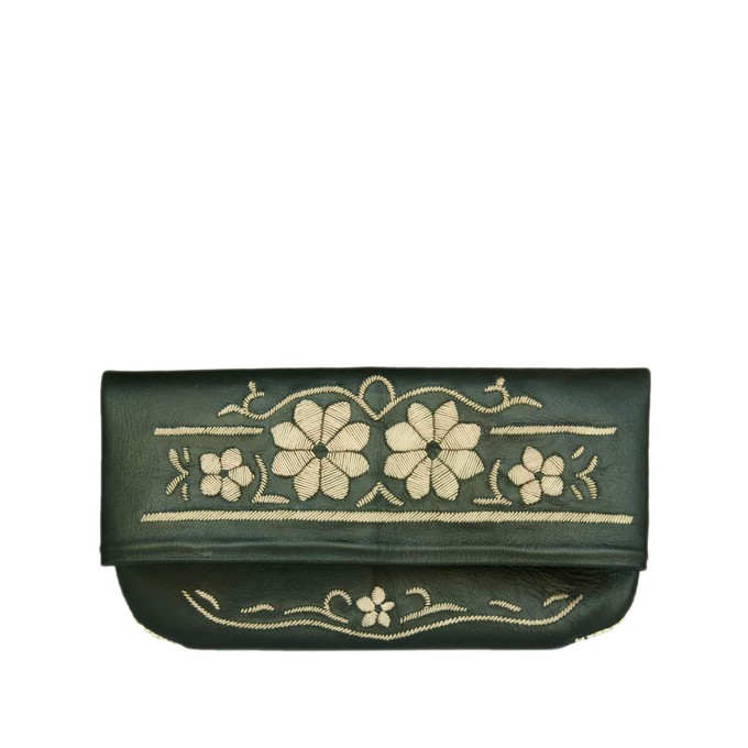 Floral Evening Clutch Bag in Black, Beige from Abury
