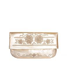 Floral Evening Clutch Bag in Gold, Beige from Abury
