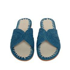 Raffia Slippers Sun and Moon in Jeans from Abury