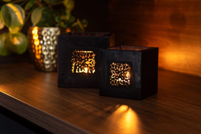 Small Wax Lantern with Wooden Window from Abury