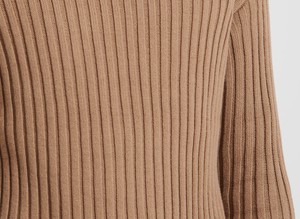Organic cotton knit roll-neck jumper FARO in brown from AFORA.WORLD