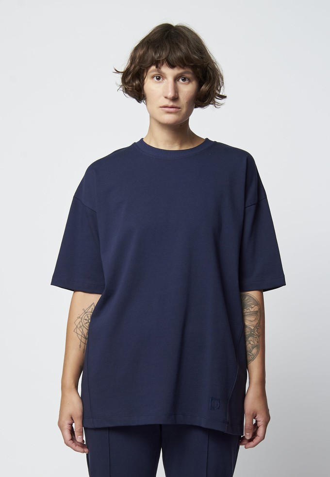 Organic cotton oversized t-shirt MALIN in navy blue from AFORA.WORLD