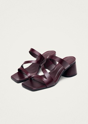 Orielle Rift Burgundy Leather Sandals from Alohas