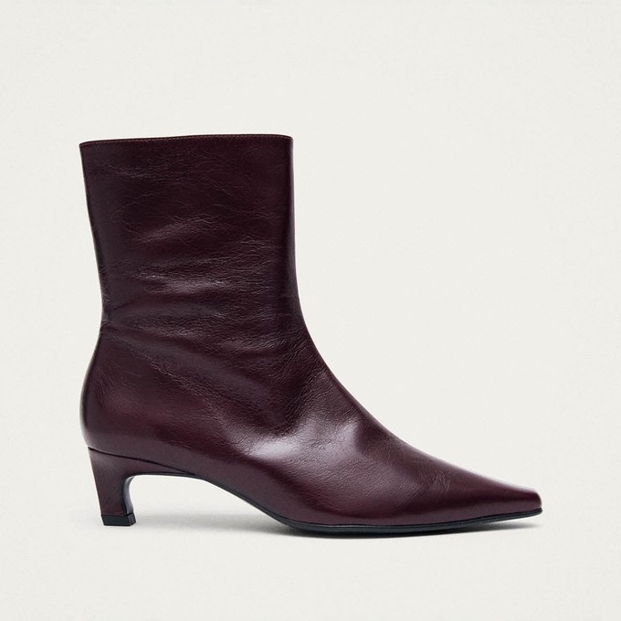 Ambar Rift Burgundy Leather Ankle Boots from Alohas