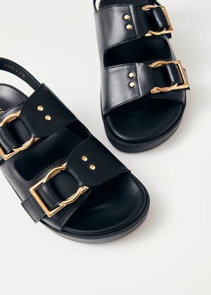 Maui Black Leather Sandals from Alohas