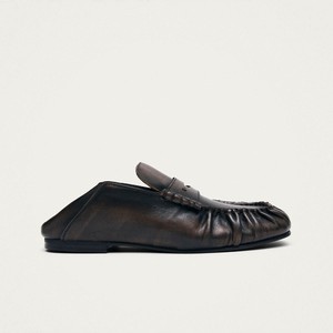 Aven Mule Vintage Effect Brown Leather Loafers from Alohas