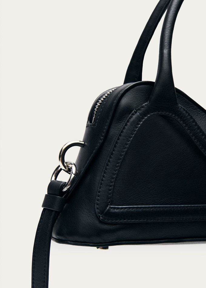 Hilma Mini Vinyl Black Leather Bag from Alohas