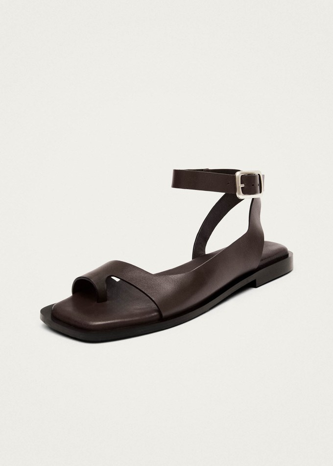 Tebas Brown Leather Sandals from Alohas