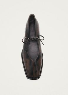 Sway Vintage Effect Brown Leather Ballet Flats via Alohas