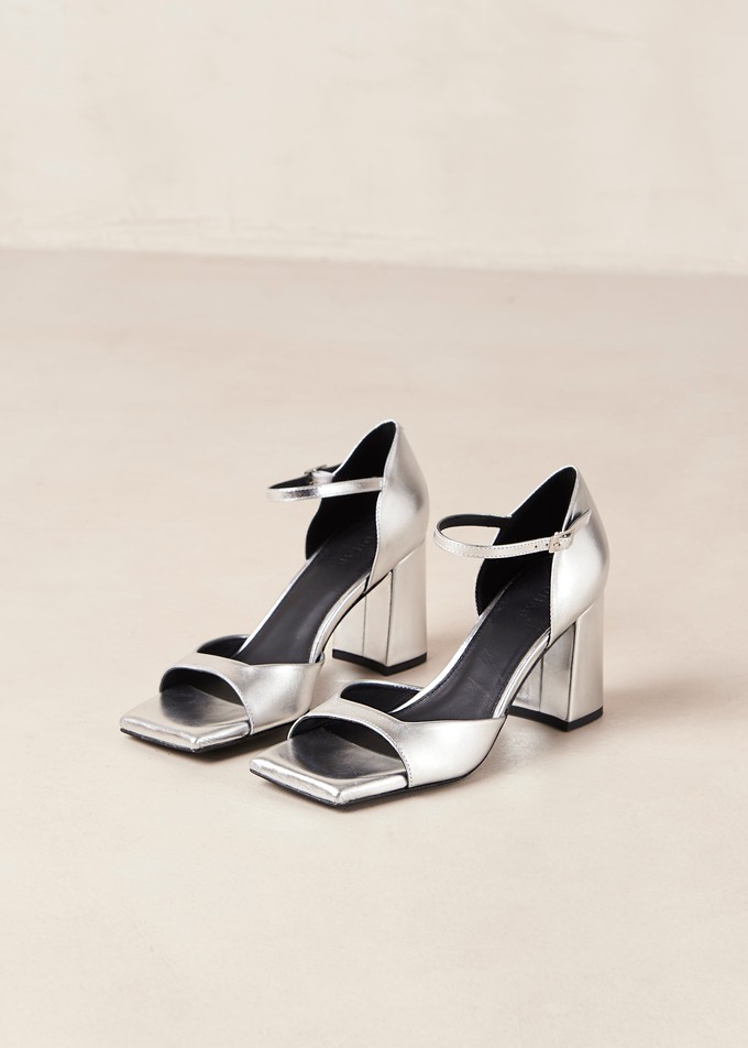 Argil Shimmer Silver Leather Sandals from Alohas