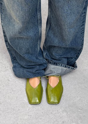 Sway Patent Green Leather Ballet Flats from Alohas