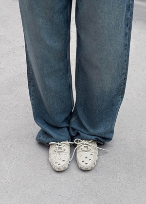 Calum Suede Cream Leather Loafers from Alohas