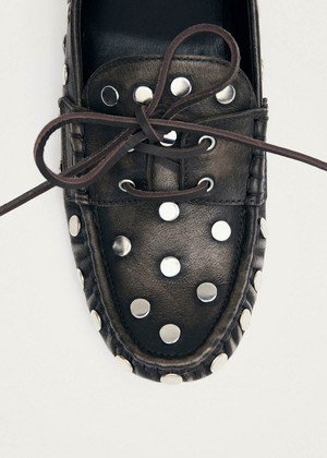 Calum Vintage Effect Brown Leather Loafers from Alohas