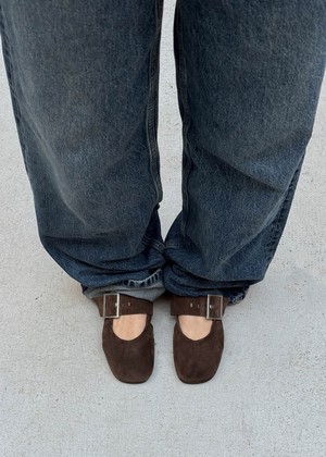 Sarea Suede Brown Leather Ballet Flats from Alohas