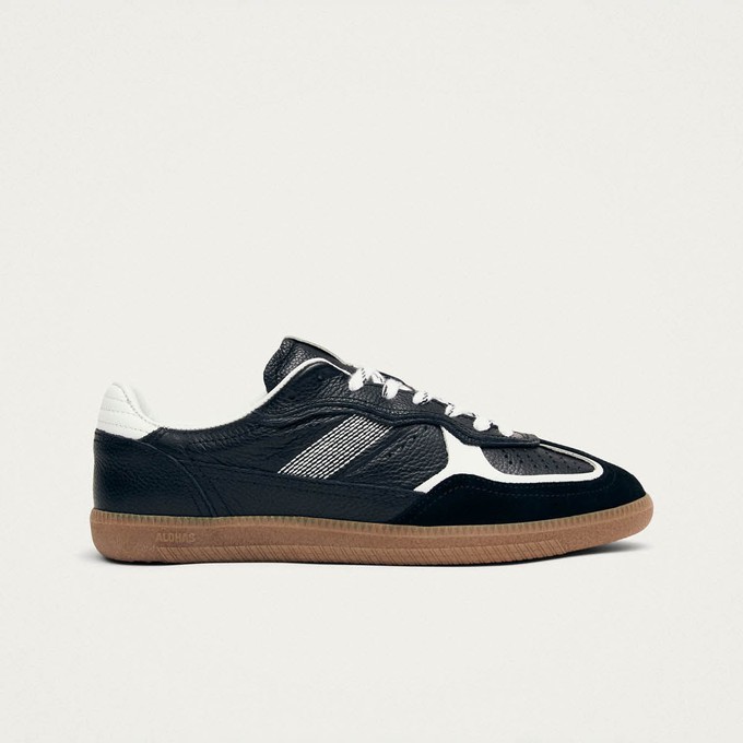 Tb.490 Rife Grain Black & White Leather Sneakers from Alohas