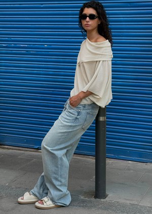 Harper Cream Leather Sandals from Alohas