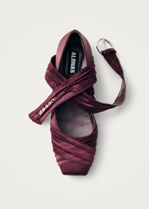 Volant Silky Burgundy Ballet Flats from Alohas