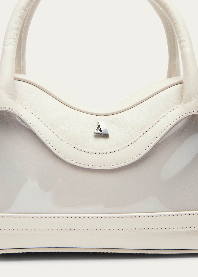 Hilma Mini Vinyl White Leather Bag from Alohas