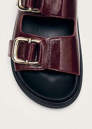 Harper Onix Burgundy Leather Sandals from Alohas