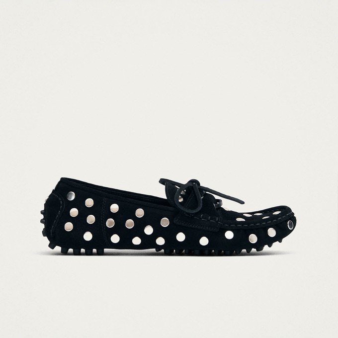 Calum Suede Black Leather Loafers from Alohas