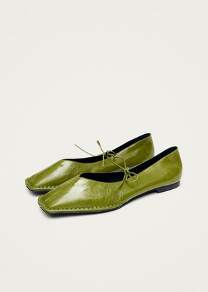 Sway Patent Green Leather Ballet Flats from Alohas