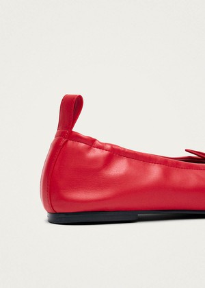 Rosalind Red Vegan Leather Ballet Flats from Alohas