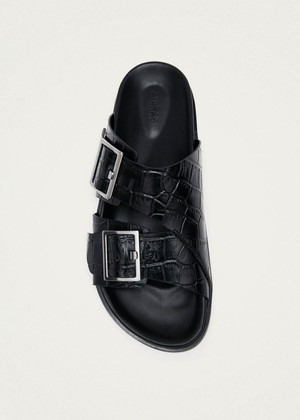 Alba Alli Black Leather Sandals from Alohas