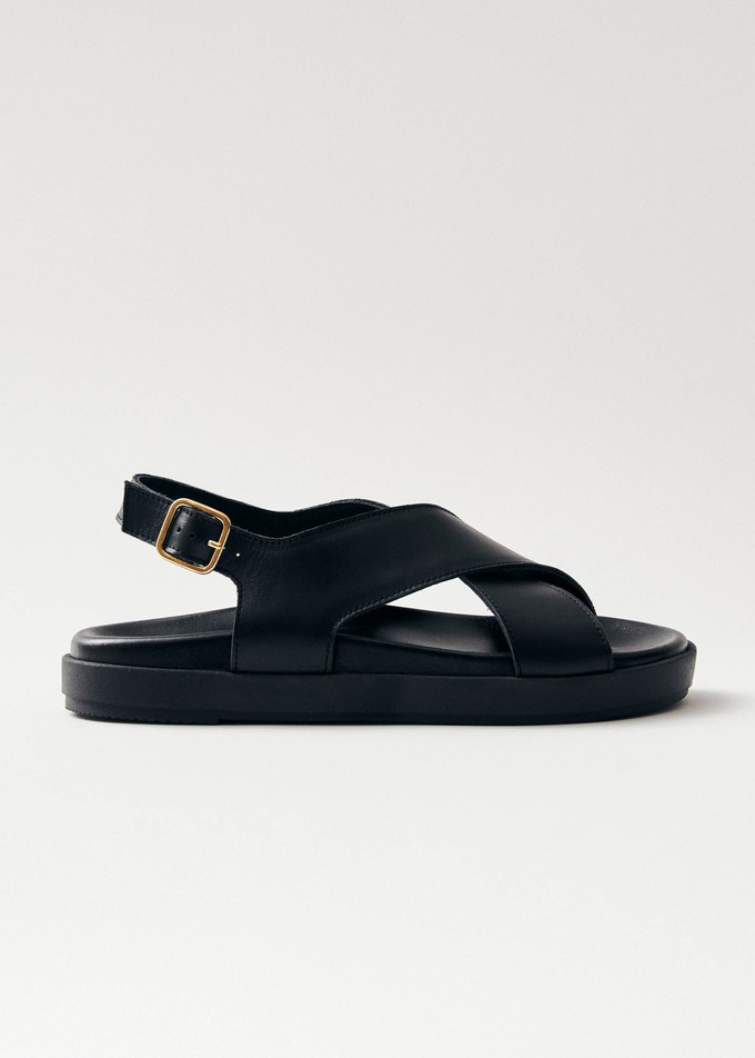 Nico Black Leather Sandals from Alohas