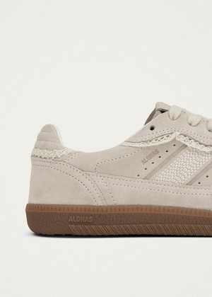 Tb.490 Crochet Cream Leather Sneakers from Alohas Tb.490 Crochet Cream Leather Sneakers from Alohas