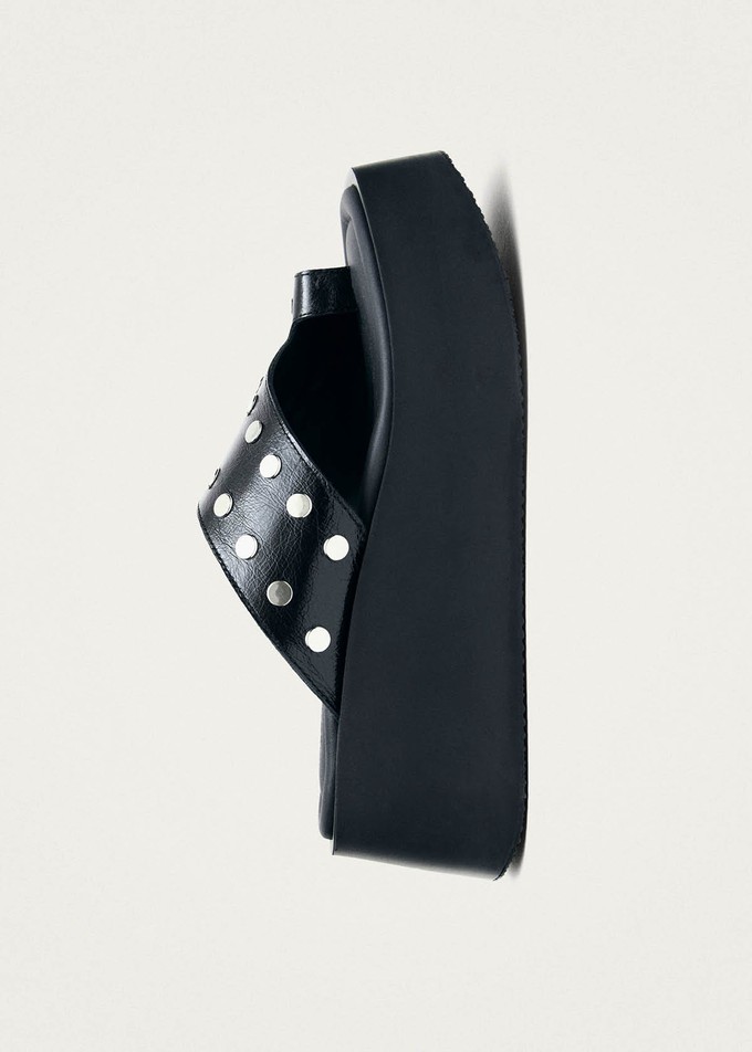 Nova Studs Black Leather Sandals from Alohas