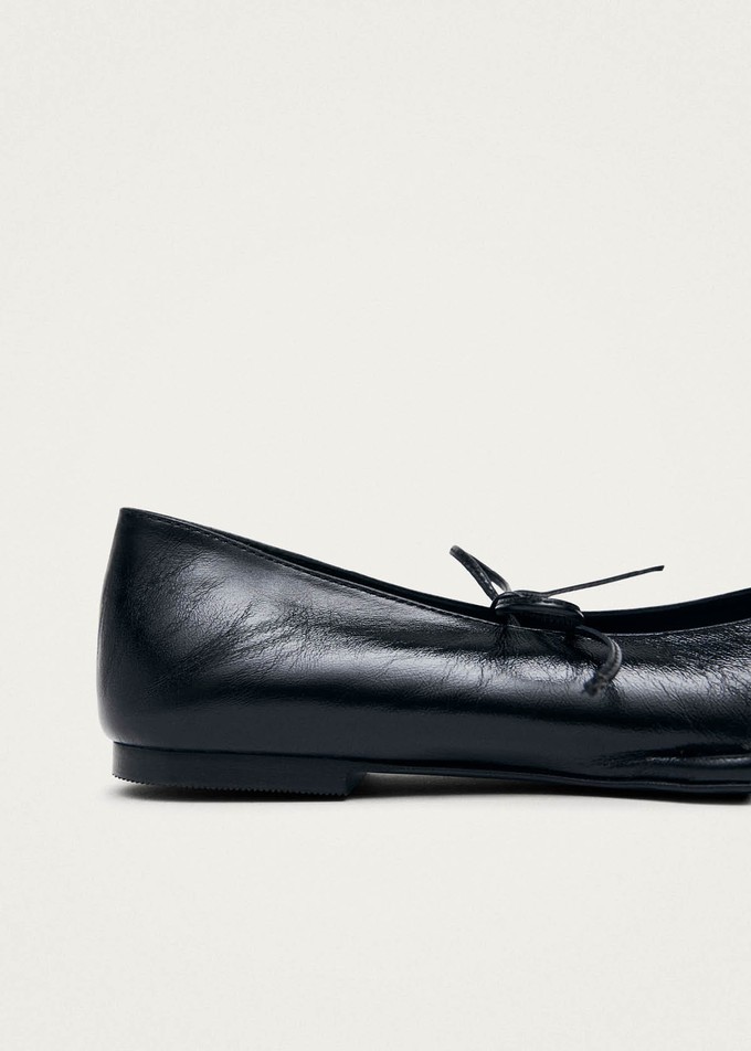 Sway Studs Rift Black Leather Ballet Flats from Alohas