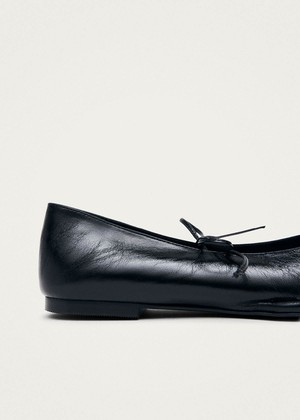 Sway Studs Rift Black Leather Ballet Flats from Alohas