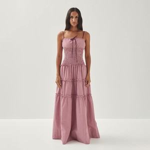 Masami Checks Burgundy Dress from Alohas